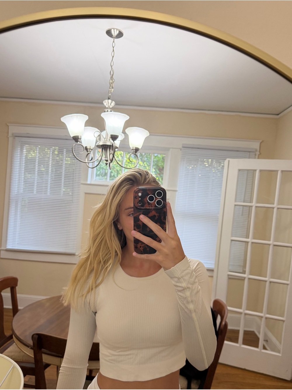 Lululemon Cream Long-Sleeve Crop Top